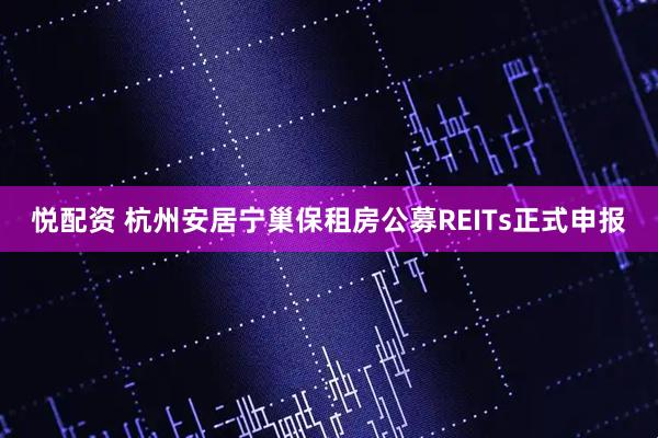 悦配资 杭州安居宁巢保租房公募REITs正式申报
